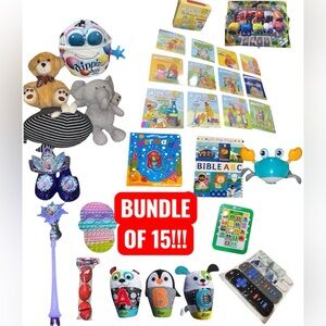 15 Baby & Toddler Toys Lot Disney Spider Man Mixed Brands Plush Books Some NEW